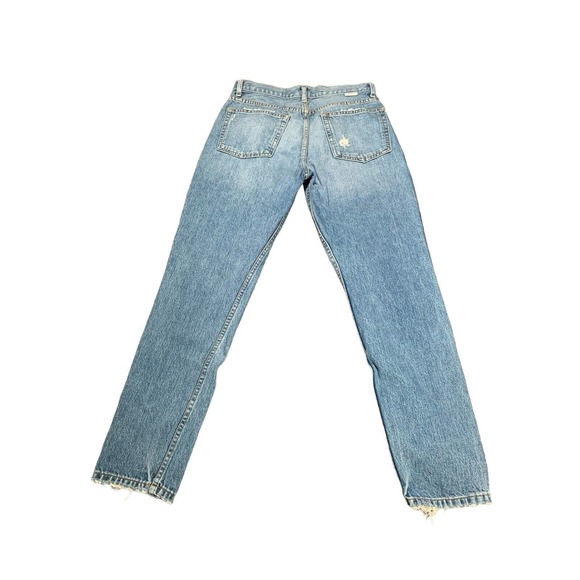 Boyish By Her Women Light Blue Mid Rise Billy Distressed Straight Jeans Size 27 - Picture 7 of 13